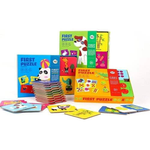 Baby Learning Card Jigsaw Puzzle Early Educational Animal Digital Shape Cognitive Matching Montessori Toys For Childrens Gift