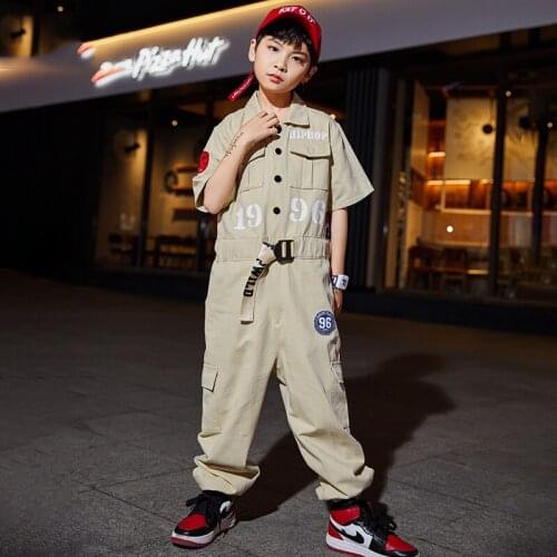 ChildrenS Hip-Hop Clothing Handsome Boy Jazz Dance Costume Jumpsuit Kids Street Dance Performance Clothing Summer Tide DWY3570