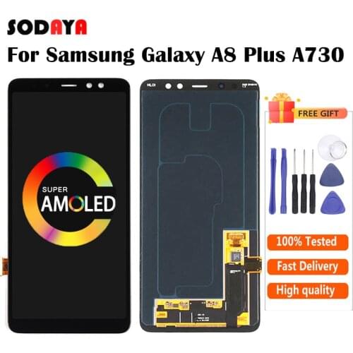 AMOLED For Samsung Galaxy A8 Plus 2018 A730 LCD Display With Touch Screen Digitizer Assembly Black Free Shipping