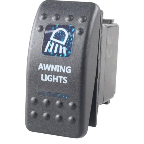 EE support 12V Bar Carling Waterproof Rocker Toggle Switch Blue LED Awning Light Universal Car Accessories