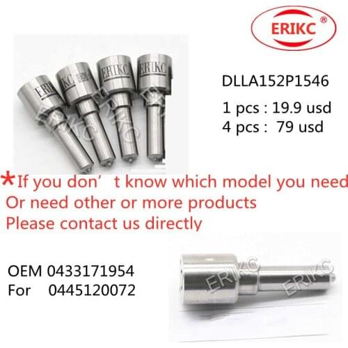 ERIKC 4 Pcs Fuel Pump Injection Nozzle DLLA 152 P 1546 DLLA152P1546 / 0 433 171 954 For BOSCH 0 445 120 072