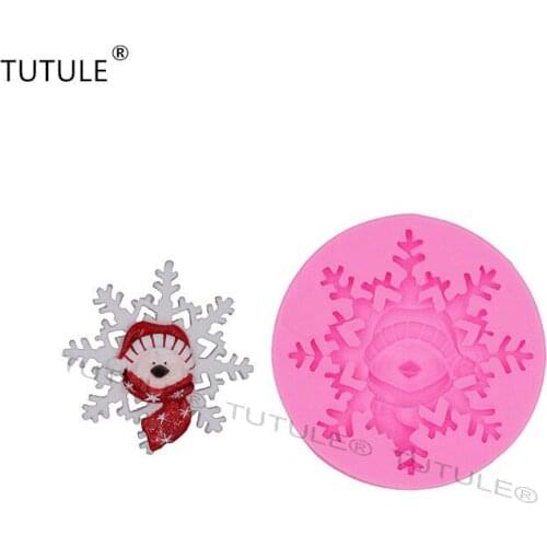 Gadgets Santa Claus deer snowflakes polymer clay molds soft candy flexible silicone mold candles candy cake molds