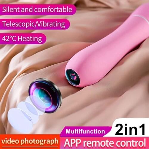 Camera For Vaginal Vibrator Anus Massager Telescopic Dildo Thrusting Heating Magic Wand Sex Toys for Women Females Speculum