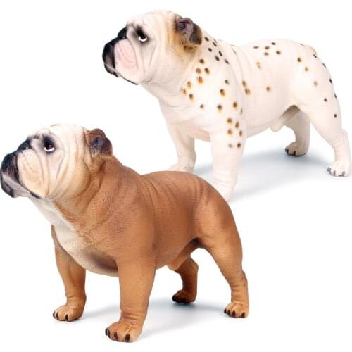 Classic Big Size British Bulldog Figure Simulation Animals Brown Bulldog Figures Pet Dog Model Figurine Collection Toys