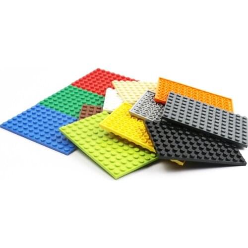 30pcs Bulk MOC City Building Blocks Baseplate 8 X 12 Points Self-Locking Bricks DIY Cars Parts Kids Architecture Creative Toys