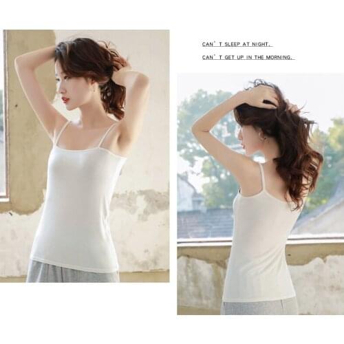 New Summer Casual Women Tops T-shirt Spaghetti Strap Strentchable Vest Female Fashion modal plus size