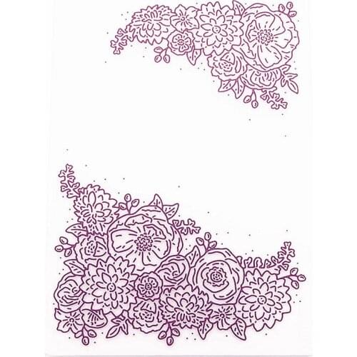 NEW Purple flower decoration Embossing folders Plastic For Scrapbooking DIY Template Fondant Cake Photo Album Card Making