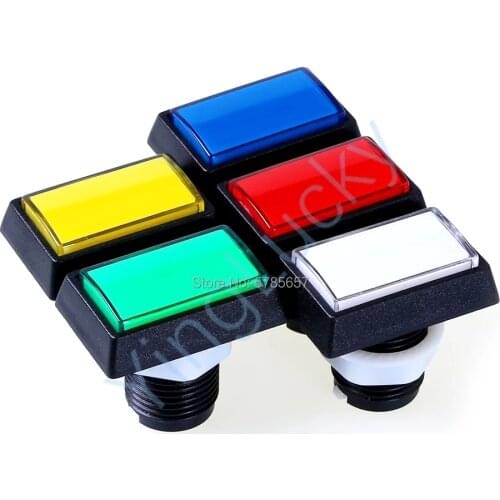 Wholesale 530 Pcs 50 * 33mm Arcade button 12V LED illuminated rectangular button