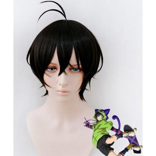 SK8 the Infinity Chinen Miya Black Short Wig Cosplay Costume SK Eight Heat Resistant Synthetic Hair SK∞ Men Women Party Wigs