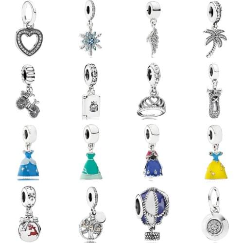 PDD DZ 62 925 Sterling Silver Spring New Charm Pendant with DIY Bracelet Necklace Jewelry Gift Carving Suitable for Women