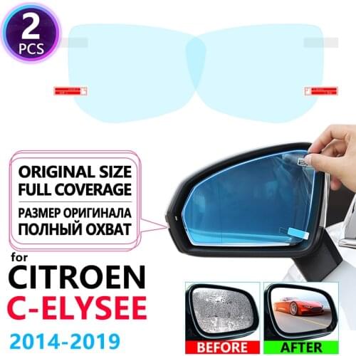 Full Cover Anti Fog Film Rainproof Rearview Mirror for Citroen C-Elysee C Elysee 2014~2019 Films Accessories 2015 2016 2017 2018
