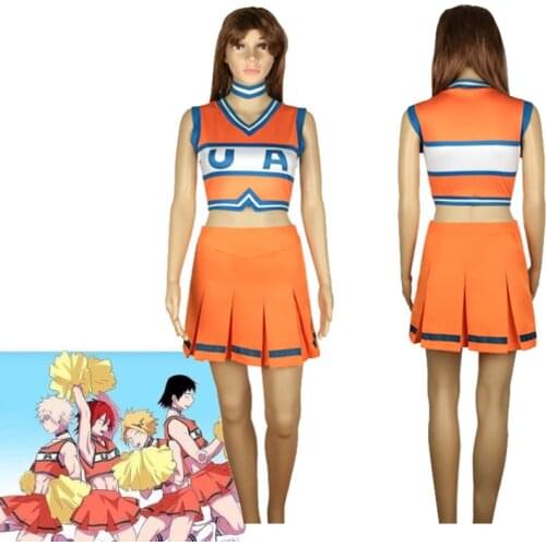 Anime My Hero Academia Mha Boku No Cheerleading Uniform Cosplay Costume Men Women Halloween Top Skirt