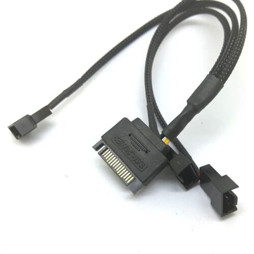 SATA 15Pin to 3 Way 2Pin 3Pin 4Pin Fan Power Adapter Extension Cable cord pc computer