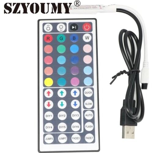 SZYOUMY 2018 hot sale 44 Keys IR USB Port Mini Remote Control Controller For 5050 3528 RGB LED Light Strip DC 5V Free Shipping