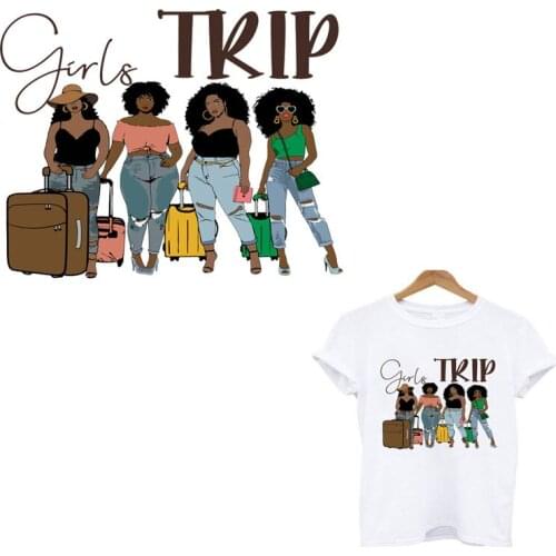 Girls Trip Heat Transfers Iron On Patch For Clothes DIY Washable A-level Patches For Clothing T-shirt Dresses Stickers