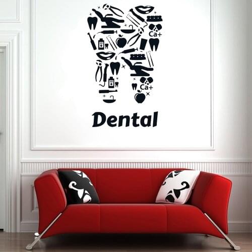 Modern Dental Clinic Vinyl Wall Decal Dentists Tooth DIY Sticker Art Dentistry Wall Glass Windows Decor Mural Poster Y134