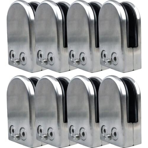 8pcs Stainless Steel Glass Clamp Holder For Window Balustrade Handrail Fish mouth clamp 65*43*26 54*31*17mm