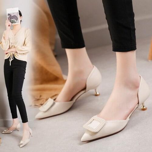 Pointed toes and high heels for womens spring/summer 2021 new hollow thin heel bun single shoes, womens shoes