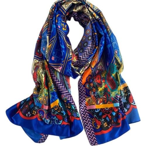 New Printed Scarf Women Long Satin Silk Plaid Scarf For Women Print Hijab Scarfs Female Square Shawls And Wraps Scarves For Lady