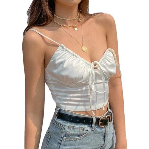 Womens Deep V-neck Sleeveless Sling Top Camisole Elegant Tank Tops Beach Leisure Vacation Outwear Top Tees