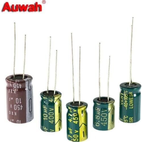 10-100pcs 450V High Frequency Low ESR Aluminum Electrolytic Capacitor 4.7uF 6.8uF 10uF 22uF 33uF 47uF 82uF 100uF 150uF 220uF