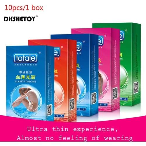 10pcs Ultra Thin Lasting Condoms Natural Latex Rubber Zero Thread Thin Grain Condom Intimate Sex Toy Products