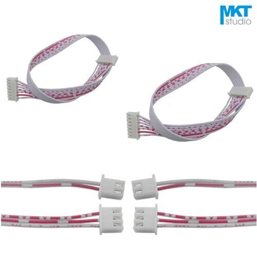100Pcs 10cm Double XH2.54 Header AWG26 Red White Wire Cable 5P 6P 7P