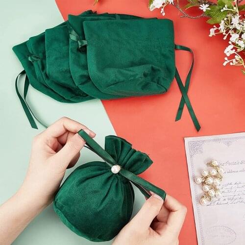 12Pack Velvet Bag Drawstring Wrap Beads Storage Pearl Gift Bags for Wedding