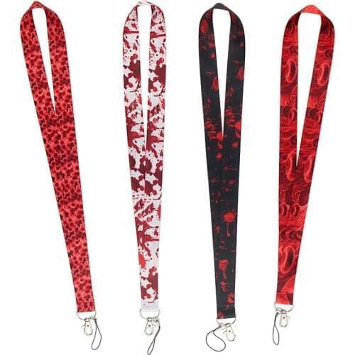 24pcs/lot MD402 DMLSKY Blood And Cell Red Lanyard for Key Phones USB Flash Drives Keys Keychain Card Name Tag Badge Holders Rope