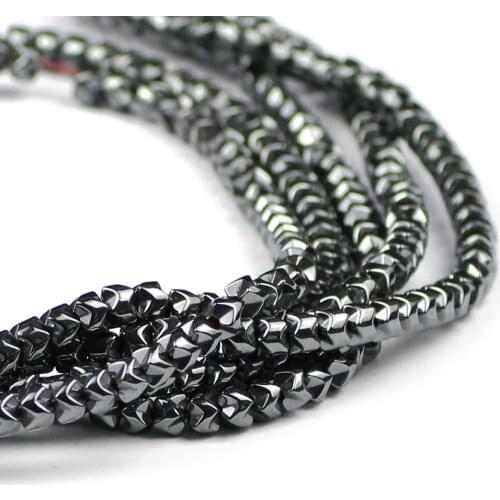 5x4mm 95pcs Natural Black Hematite Stone Gear shape Loose spacer beads for Jewelry Making DIY bracelet Findings Accessories