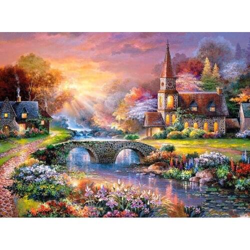 5D DIY Diamond Painting Full Square/Round Drill "House scenery" 3D Embroidery Cross Stitch gift Home Decor Gift