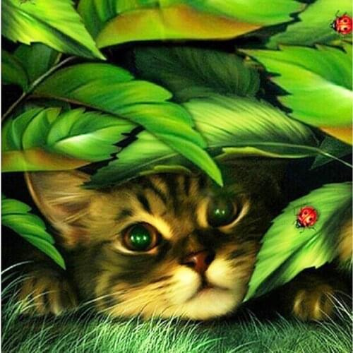 3D DIY Diamond Painting Full Square Drill Home Decoration 3D Dimensional Diamond Embroidery Series Inlaid Resin Craft Animal Cat