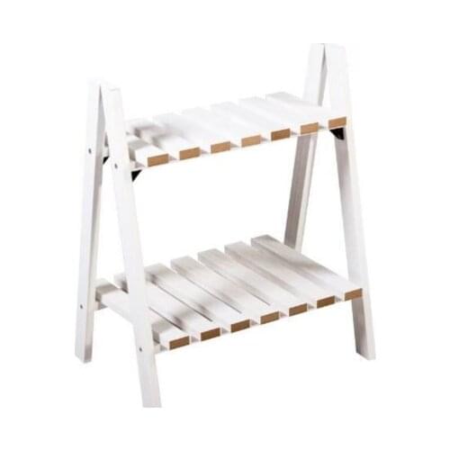 White Hand Made Wooden Decoration Ladder European Style for Flower Pots, Books or Other Décor Products Height 58 Width 48 Cm