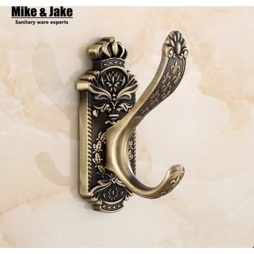 Free Shipping antique carve single cloth hook wall Hook coat hanger door hook for bathroom hook accessories SL0001