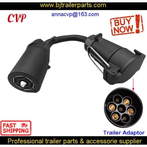 CVP 7 Pin Trailer Round Socket Female Plug to 7 RV Blade Trailer Adapter Connector Adaptor RV Parts Camper Caravan Accessories