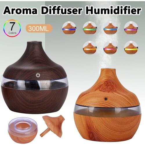 Electric Ultrasonic Humidifier Essential Aroma Oil Diffuser Wood Grain Air Humidifier USB Mini Mist Maker Home Humidifier