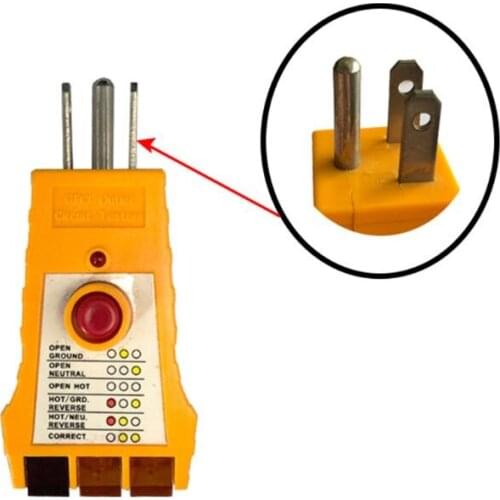 Phase Detector Digital LED Receptacle Tester 110~125V Voltage Detection Tool