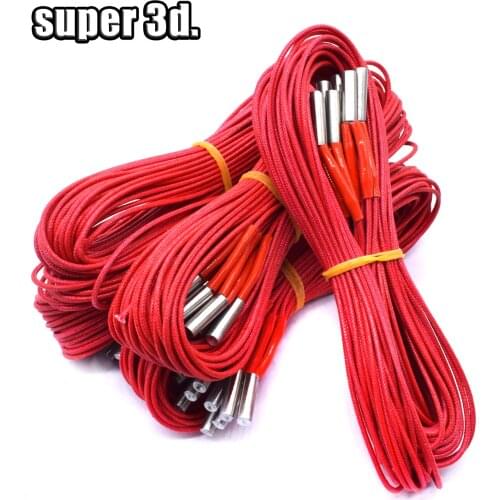 5pcs Reprap 12V/24V 40W 6mm*20mm Ceramic Cartridge Heater Cable length 100cm/150cm for 3D Printer Prusa Mendel