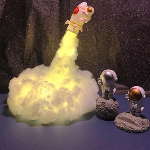 Creative LED Clouds Astronaut Lamp With Rainbow Effect As Children Night Ligh warm light festival DIY Astronaut Cloud Light
