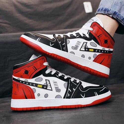 2022 Anime Shoes Sneakers Men Vulcanized Shoes Fashion Hip Hop Sneakers for Men High Top Casual Shoes Zapatos Hombre Size 39-44