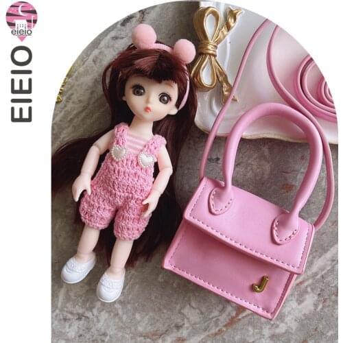 EIEIO 1/12 bjd doll16CM 13Movable Joints baby accessories Clothes shoes 3D Real Eye Silicone doll Child present toys for girls