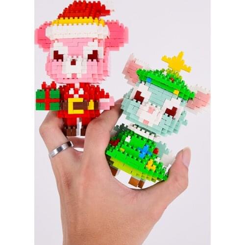 Mini Animals Rabbit Bear Building Blocks Christmas Gift Anime Diamond Micro Brick Toys For Children