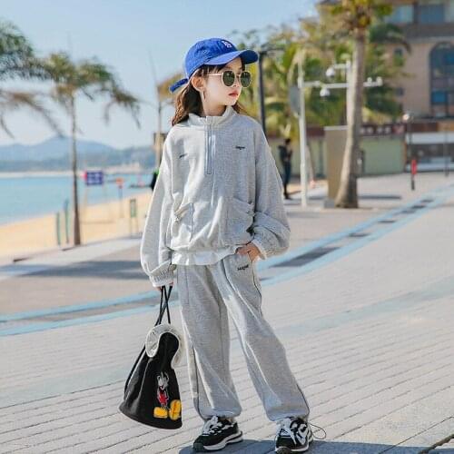 Girls Fashion Sport Clothes Set 2 pieces Cotton Hoodie Jogger Pants Teen Girls Clothing
