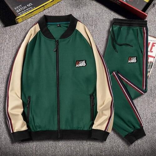 Mens Fashion Tracksuit 2021 Brand New Sweat Suits Stand Collar Baseball Jacket Sweatpants 2 Piece Set Men Sportswear Jogger Set