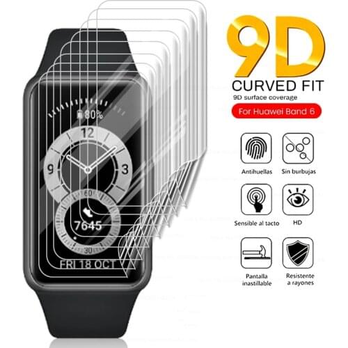 3-12PCS Soft Hydrogel Film For Huawei Band 6 Band6 9D Curved Protective Film On Hauwei Huawey Honor Band 6 Smart Wristband