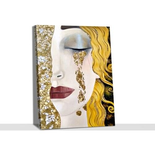 Canvas Prints Poster Home Klimt Gustav Golden Tear Decoration Cool Painting Wall Art Picture Modular Living Room No Framework