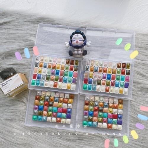 Daniel Smith DS Pearlescent Watercolor Pigment, 48 Color Sub Package Series, Artist Solid Watercolor, Portable Travel Set, Art