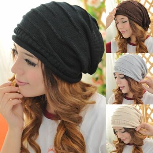 Casual Winter Beanies Hat for Men Women Fashion Solid Color Knitted Hat Hip-hop Skullies Beanies Unisex Thick Warm Cap Hats