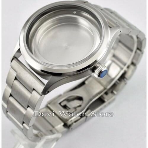 41MM SAPPHIRE STEEL STRAP WATCH CASE FIT ETA 2836,DG2813/3804,MIYOTA 82 SERIES MOVEMENT