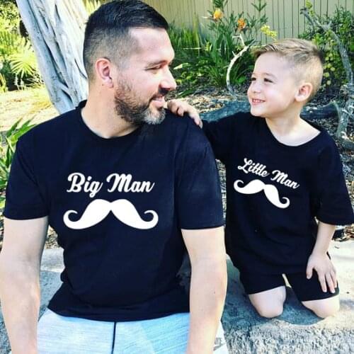 1pcs Dad and Baby Matching Shirts Big Man Little Man Letter Printed Daddy and Son Match Family Look Outfits Summer Casual Tops